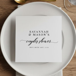 Guardanapo De Papel Clássico Script Elegante Casais Chá de Noiva