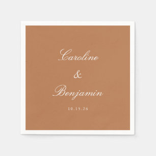 Guardanapo De Papel Clássico Terracota Script Casamento Elegante Perso