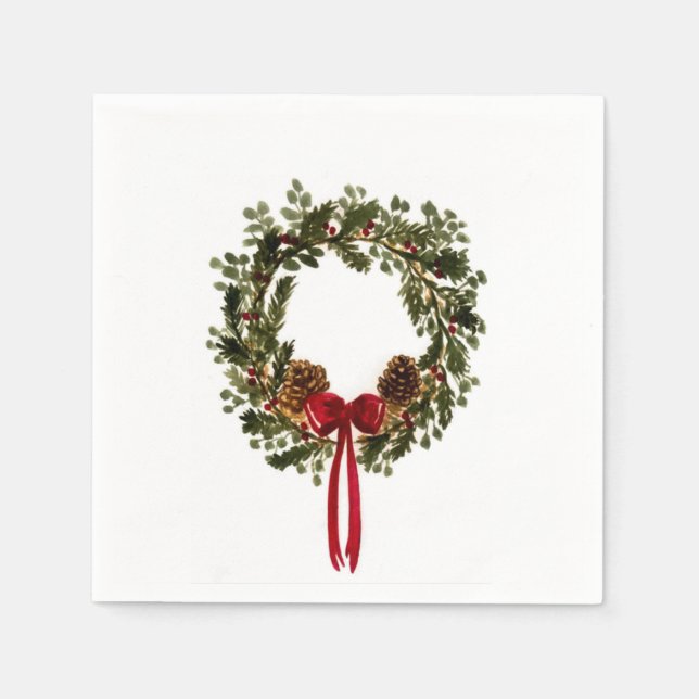 Guardanapo De Papel Clássico Wreath Napkins (Frente)