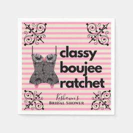 Guardanapo De Papel Classy Boujee Ratchet | Lingerie Rosa e Preta