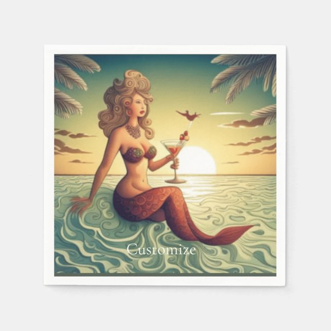 Guardanapo De Papel Classy Martini Mermaid Thunder_Cove (Frente)