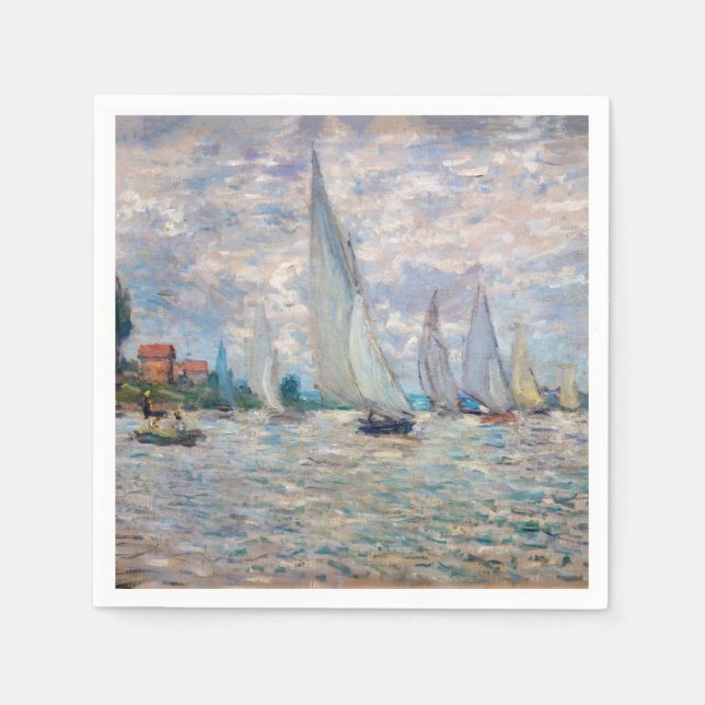 Guardanapo De Papel Claude Monet - Boats Regatta na Argentina (Frente)