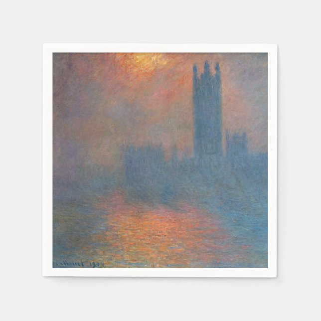 Guardanapo De Papel Claude Monet - Câmaras do Parlamento, Londres (Frente)