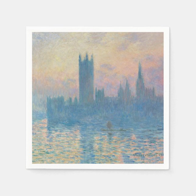 Guardanapo De Papel Claude Monet Casas do Parlamento Pôr-do-Sol (Frente)