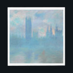 Guardanapo De Papel Claude Monet Houses do Parlamento de Londres. Azul<br><div class="desc">Claude Monet "Casas do Parlamento,  Londres" guardanapos. Arte impressionista paisagista da cidade azul.</div>