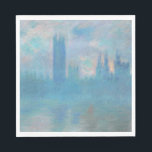 Guardanapo De Papel Claude Monet Houses do Parlamento de Londres. Azul<br><div class="desc">Claude Monet "Casas do Parlamento,  Londres" guardanapos. Arte impressionista paisagista da cidade azul.</div>