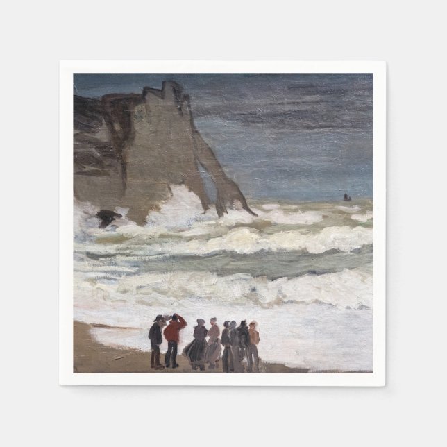 Guardanapo De Papel Claude Monet - Mar duro em Etretat (Frente)