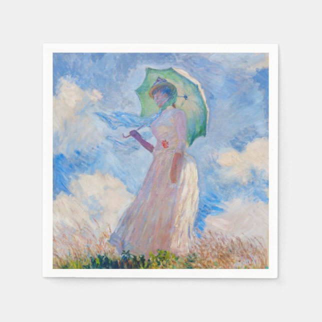 Guardanapo De Papel Claude Monet - Mulher com Parasol virada para a es (Frente)