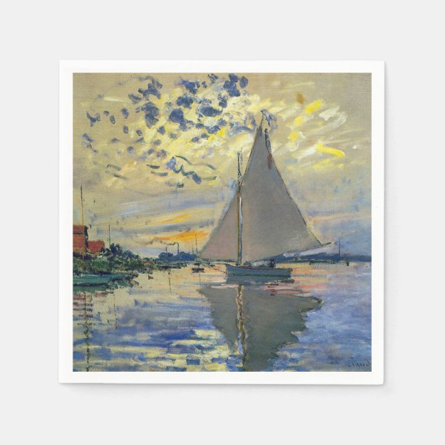 Guardanapo De Papel Claude Monet - Navio de vela no Le Petit-Gennevill (Frente)