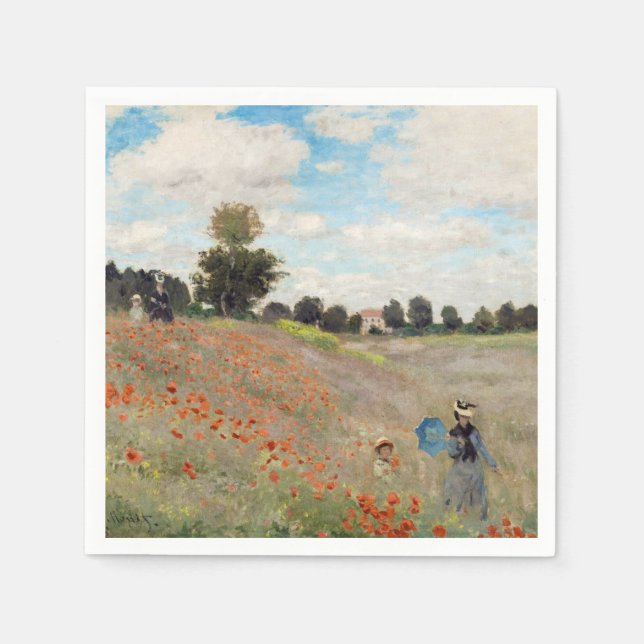 Guardanapo De Papel Claude Monet - Poppy Field (Frente)