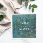 Guardanapo De Papel Claude Monet Water Lily Wedding<br><div class="desc">Napkins com a pintura de Claude Monet Water Lily.</div>