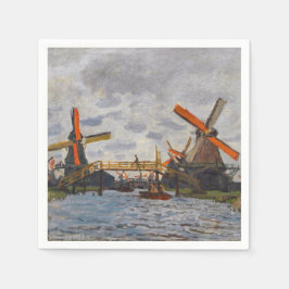 Guardanapo De Papel Claude Monet - Windmills perto de Zaandam