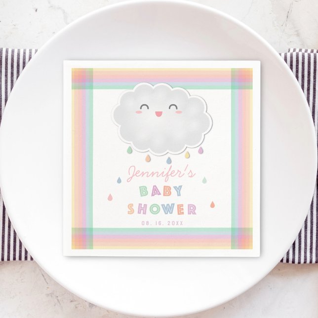Guardanapo De Papel Cloud Cute Raindroula Gênero Chá de fraldas Neutro (Criador carregado)