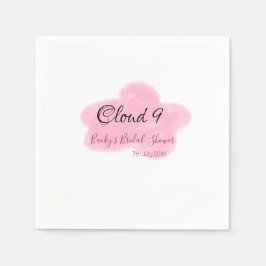 Guardanapo De Papel Clouds nine red pastel bridal shower namedate