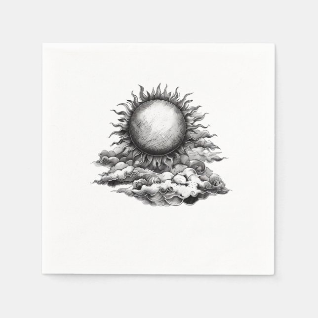Guardanapo De Papel Cloudy Sun (Frente)