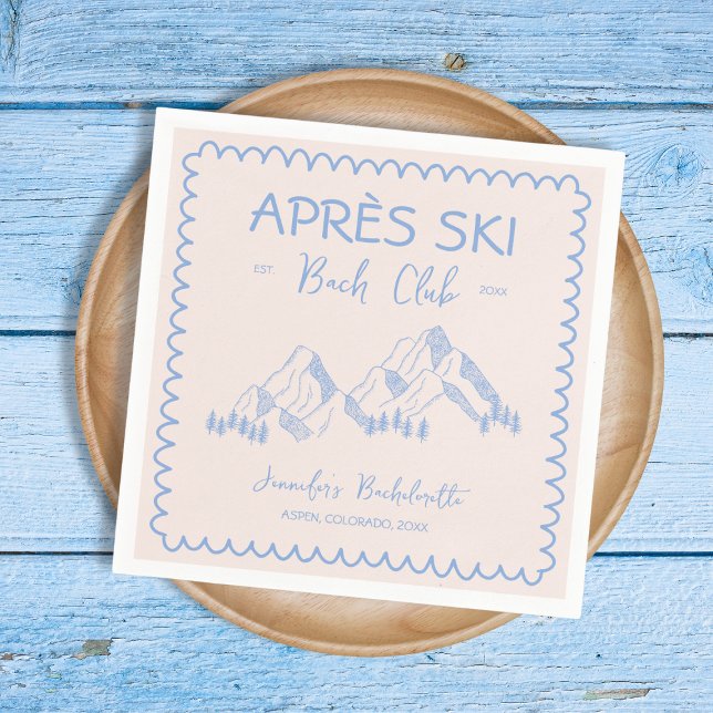 Guardanapo De Papel Clube de Solteiras de Inverno Apres Ski Bach (Apres Ski Winter Bachelorette Bach Club Napkins)
