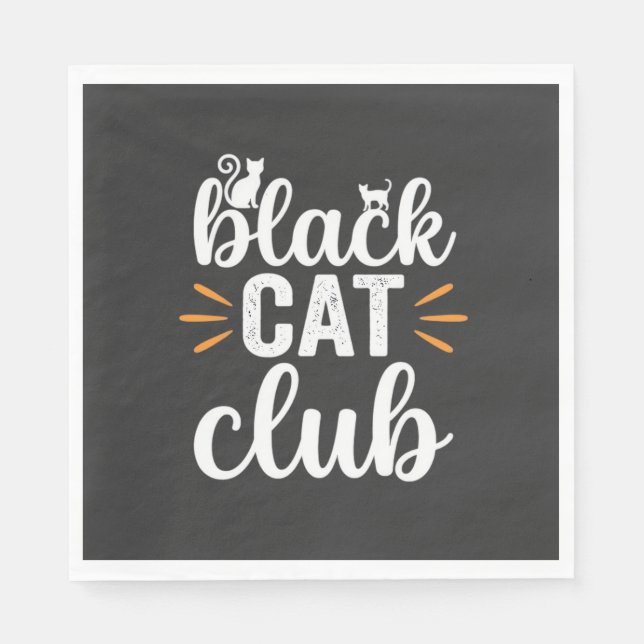 Guardanapo De Papel Clube do Gato Preto Design de Halloween (Frente)