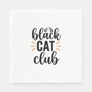 Guardanapo De Papel Clube do Gato Preto Design Vector para Amantes de 