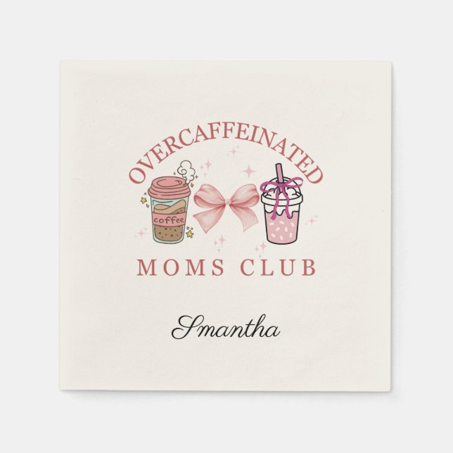Guardanapo De Papel Clube mães com overcafeína personalizado (Frente)