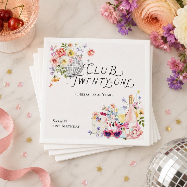 Guardanapo De Papel Clube Vinte e Um Jardim Disco Floral (Criador carregado)