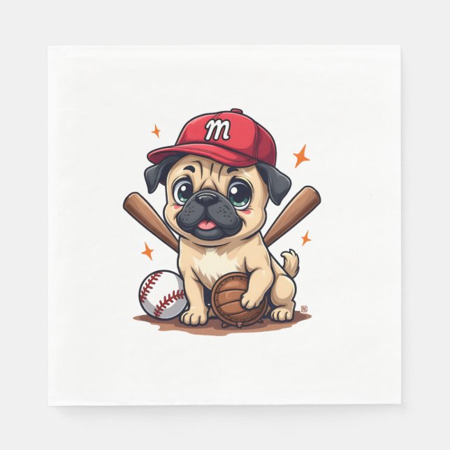 Guardanapo De Papel Coach Pug Dog Lover Pug Mãe (Frente)