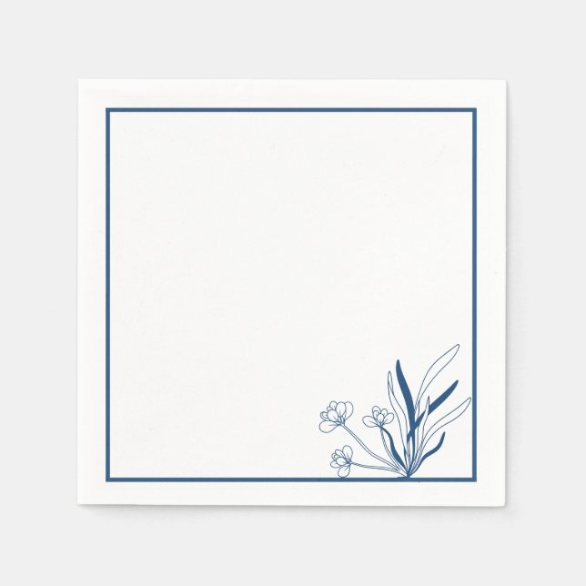 Guardanapo De Papel Coastal Botanical | Soft Blue (Frente)