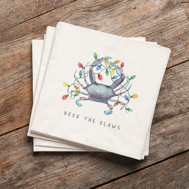 Guardanapo De Papel Coastal Crab “Deck the Claws” Holiday (Criador carregado)