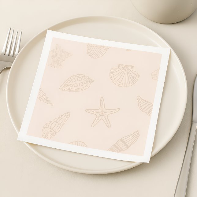 Guardanapo De Papel Coastal Dine Shell Rosa (Criador carregado)
