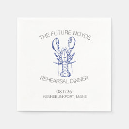 Guardanapo De Papel Coastal Lobster Wedding Rehearsal Dinner Sticker