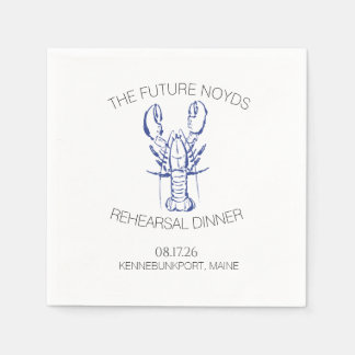 Guardanapo De Papel Coastal Lobster Wedding Rehearsal Dinner Sticker