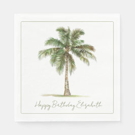 Guardanapo De Papel Coastal Palm Tree Personalized