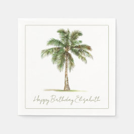 Guardanapo De Papel Coastal Palm Tree Personalized Party