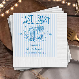 Guardanapo De Papel Coasteira Bachelorette Modern Cocktail Blue