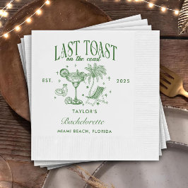 Guardanapo De Papel Coasteira Bachelorette Modern Cocktail Party Green