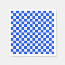 Guardanapo De Papel Cobalt and cream checkerboard pattern