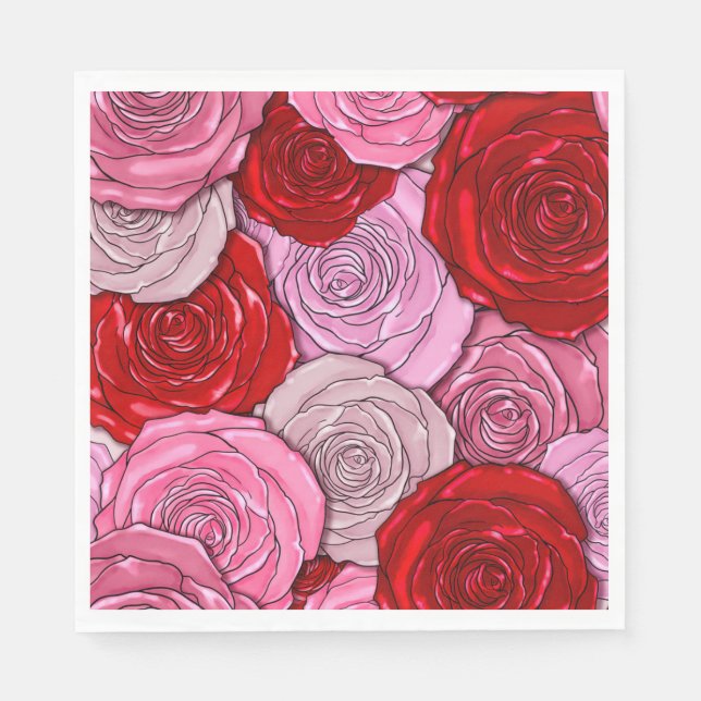 Guardanapo De Papel Cobertura de Rosas (Frente)