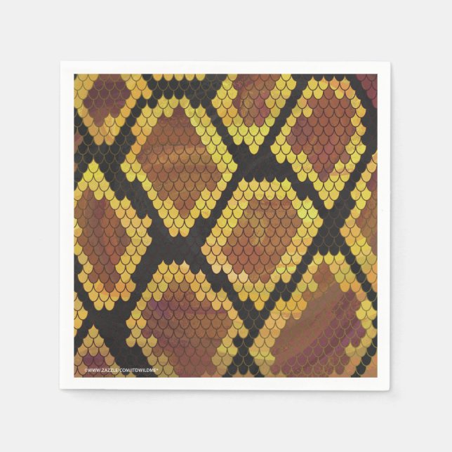 Guardanapo De Papel Cobra Brown e Impressão Dourado (Frente)