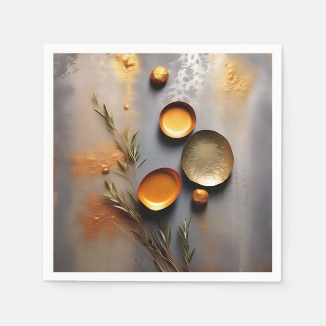 Guardanapo De Papel Cobre texturizado e Ochre Metal (Frente)