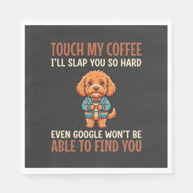Guardanapo De Papel Cockapoo Engraçado Amante de Café (Frente)