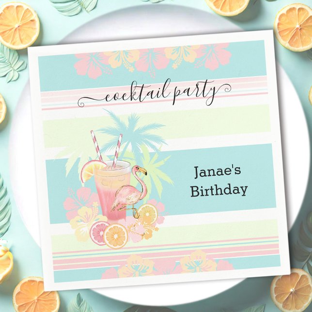 Guardanapo De Papel Cocktail Citrus Summer Piscina Party Beach Tropica (Cocktail Citrus Summer Pool Party Beach Tropical Napkins)