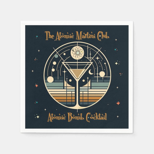 Guardanapo De Papel Cocktail de bombas atômicas do Clube Atômico Marti (Frente)