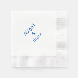 Guardanapo De Papel Cocktail de Casamento Cunhado Azul Moderno e Azul 