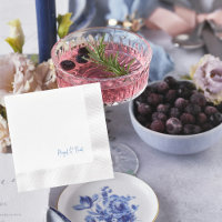 Cocktail de Casamento Cunhado de Texto Azul Sapphi