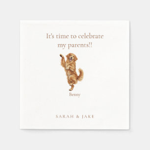 Guardanapo De Papel Cocktail de Casamento de Animal de Estimação Dança