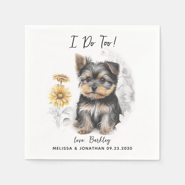 Guardanapo De Papel Cocktail de Casamento de Cães (Frente)