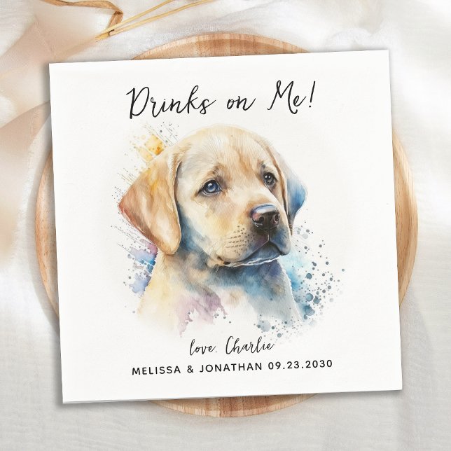 Guardanapo De Papel Cocktail de Casamento de Cães (Criador carregado)