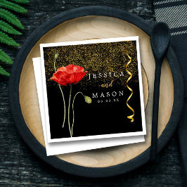 Guardanapo De Papel Cocktail de Casamento de Flores Magicais Elegante