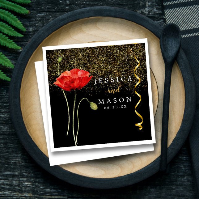 Guardanapo De Papel Cocktail de Casamento de Flores Magicais Elegante (Criador carregado)