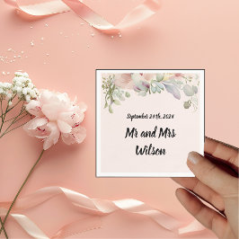 Guardanapo De Papel Cocktail de Casamento de Flores Selvagem Elegante