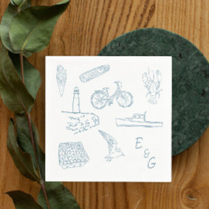 Guardanapo De Papel cocktail de casamento de Nova Inglaterra